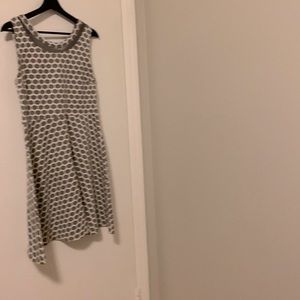 Grey and white polka dot dress reversible dress